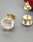 Moissanite Gold Plated Solitaire Studs