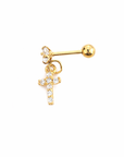 Cross CZ Drop Stud