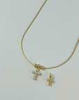 Reversible Pearl Cross Charm