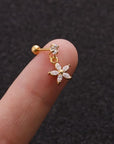 Flower CZ Drop Stud