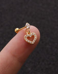 Heart CZ Drop Stud
