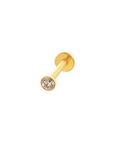 Bezel CZ Titanium Flat Back Stud