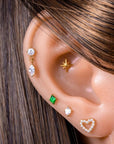 Diamond CZ Flat Back Stud Earring