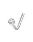 CZ Bezelled L Rod Nose Stud