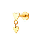 Heart Duo Flat Back Stud