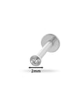 Bezel CZ Titanium Flat Back Stud