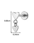 Heart Duo Flat Back Stud