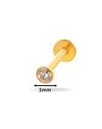 Bezel CZ Titanium Flat Back Stud
