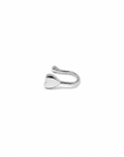 Titanium silver heart cuff clip-on design minimal ear or nose cuff