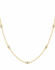 Delicate 18K gold-plated sterling silver Diamonds By The Yard Necklace featuring evenly spaced bezel-set cubic zirconia stones.