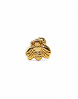 18k gold plated stainless steel bee screw back stud earring with a detailed bee design on a pure white background. Sold as a single.