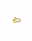 Gold heart cuff clip-on design minimal ear or nose cuff