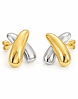 Paloma Mixed Metal Statement Earrings in polished gold and silver tone stainless steel