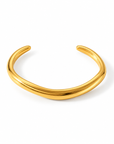 Waverly Cuff Bangle in 18k gold plated stainless steel with waterproof E-coat