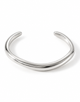 Silver alt text: Waverly Cuff Bangle in rhodium plated stainless steel