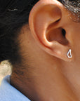 Barbados outline earring stud sterling silver whatnotz.com