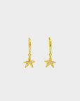 gold star fish huggies with cubic zirconia
