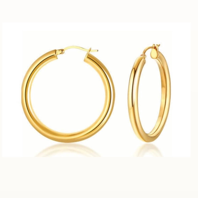 Waterproof Gold Hoops: Tarnish Free Gold Earrings Hoop Jewelry