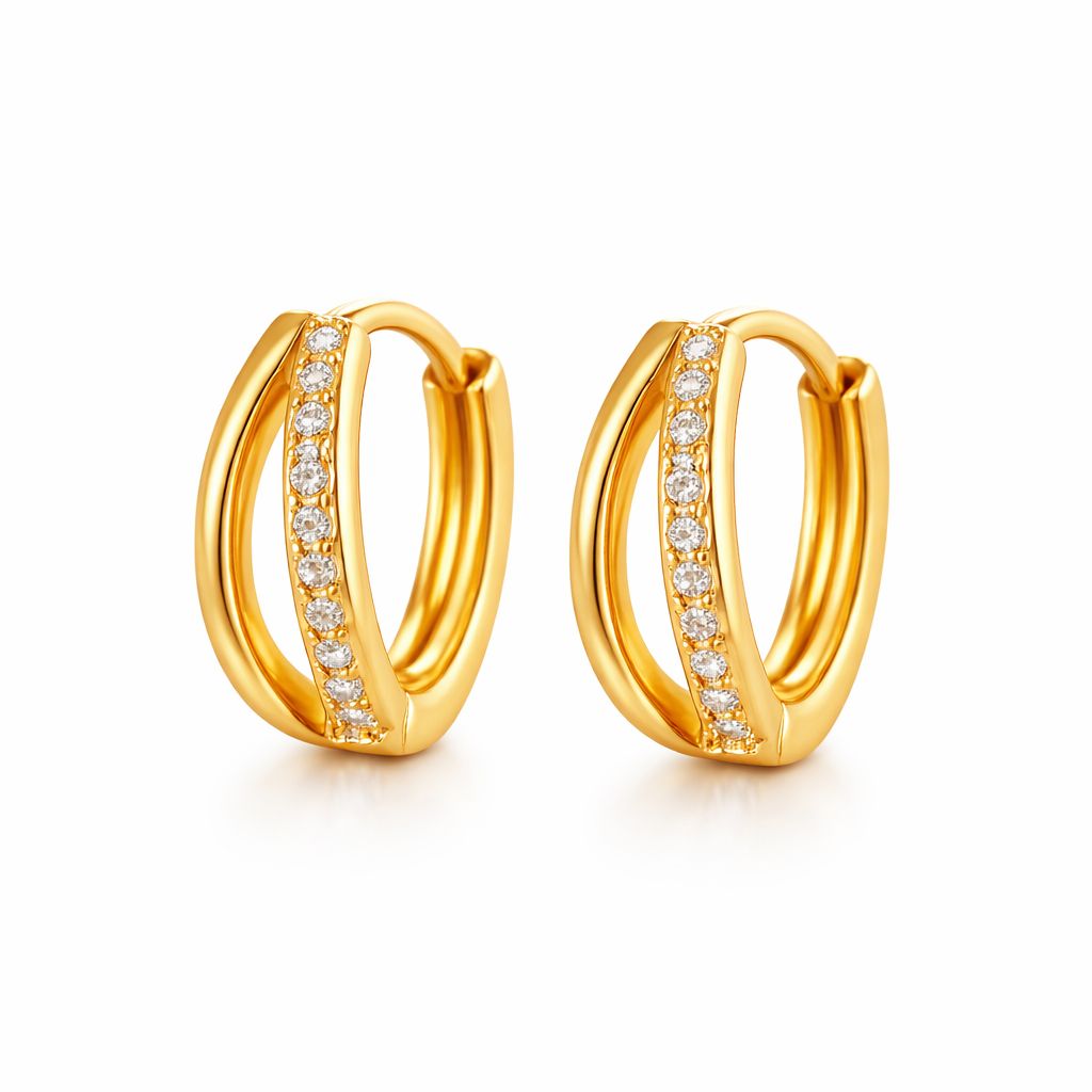 Marlow Double Huggie Hoop