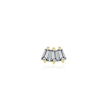 Bold CZ Triple Baguette Stud