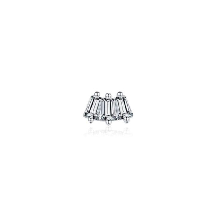 Bold CZ Triple Baguette Stud
