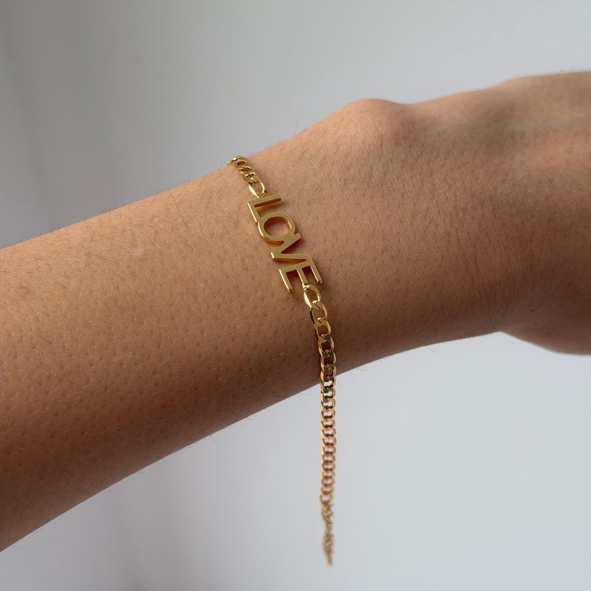 Love Nameplate Gold Filled Bracelet