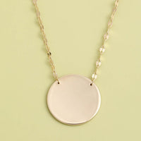 Engravable Rose Gold Disc Necklace