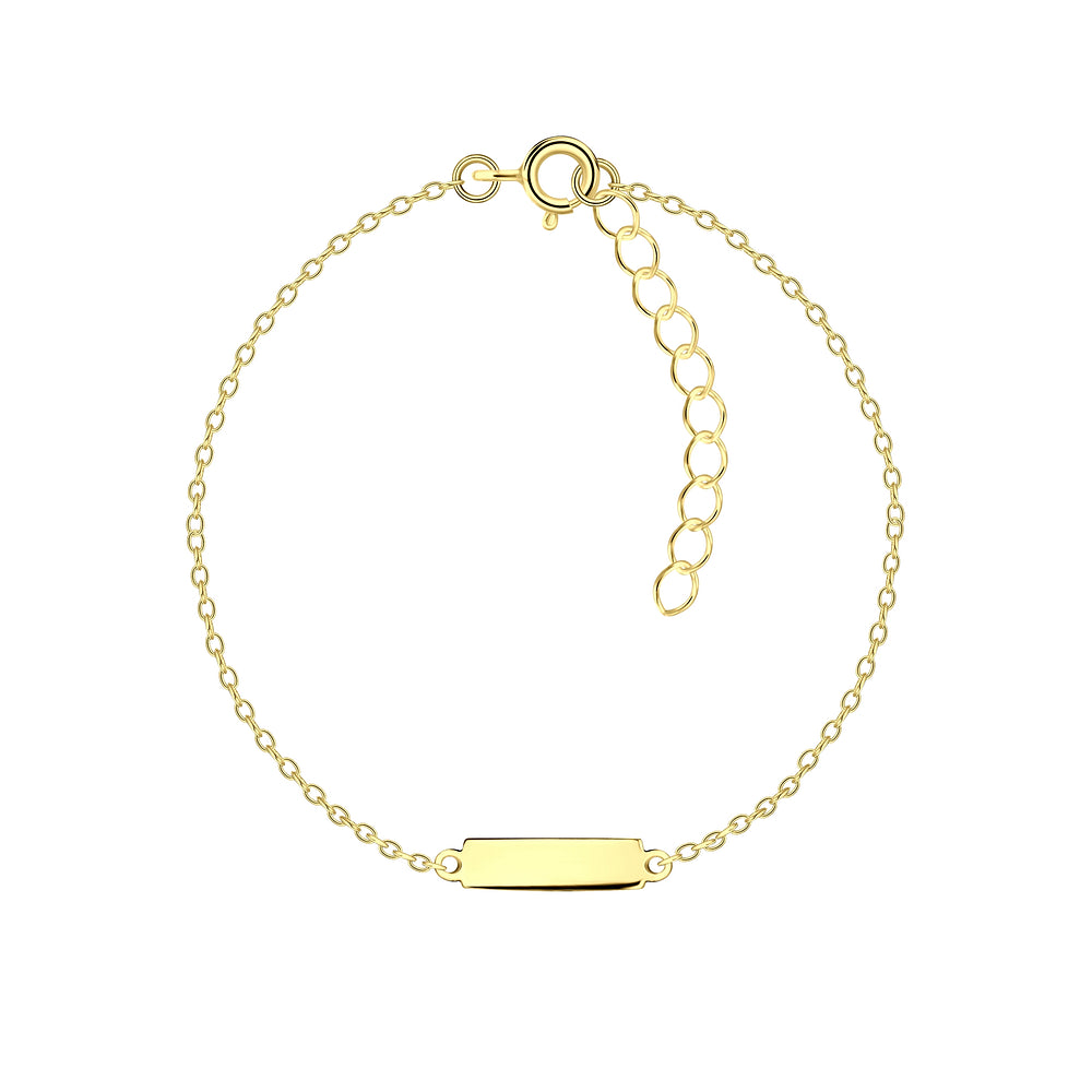 Gold bracelet with a nameplate Engravable 