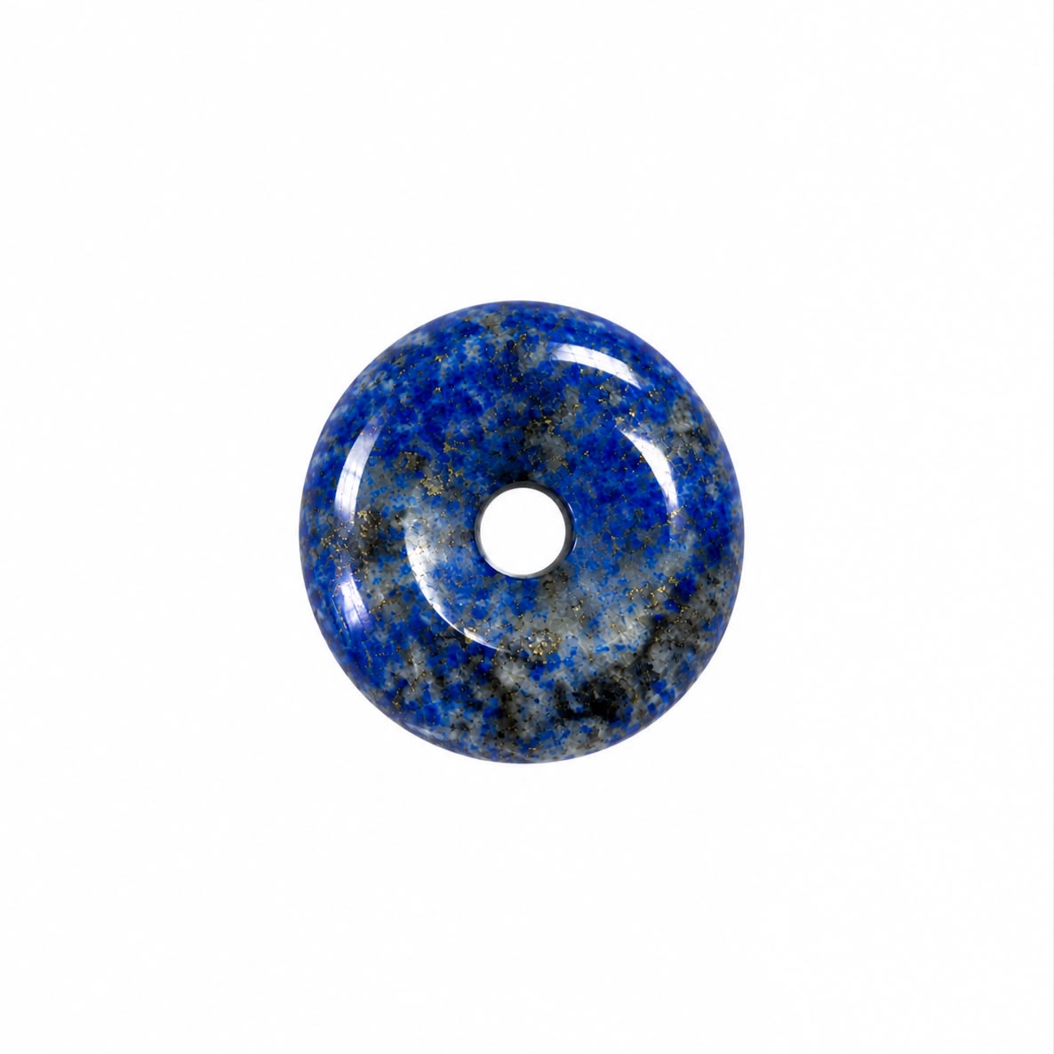Blue lapis lazuli gemstone disc charm for huggie earrings and necklaces
