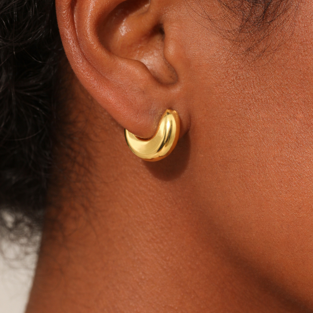 Chubby U-Shaped 18k Gold Filled Hoops 