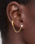 Zina Huggie Chain Linked Stud