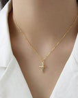 Hammered Cross Necklace