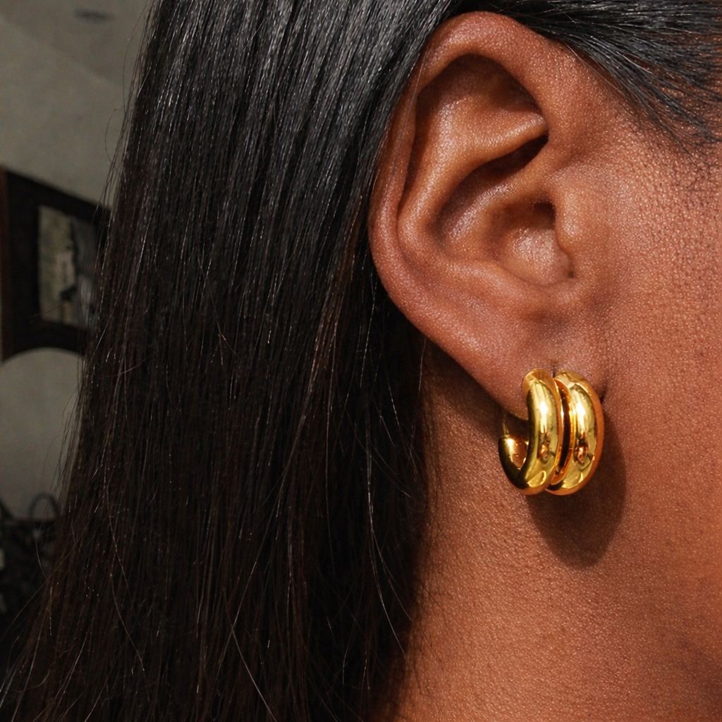 Waterproof Gold Hoops
