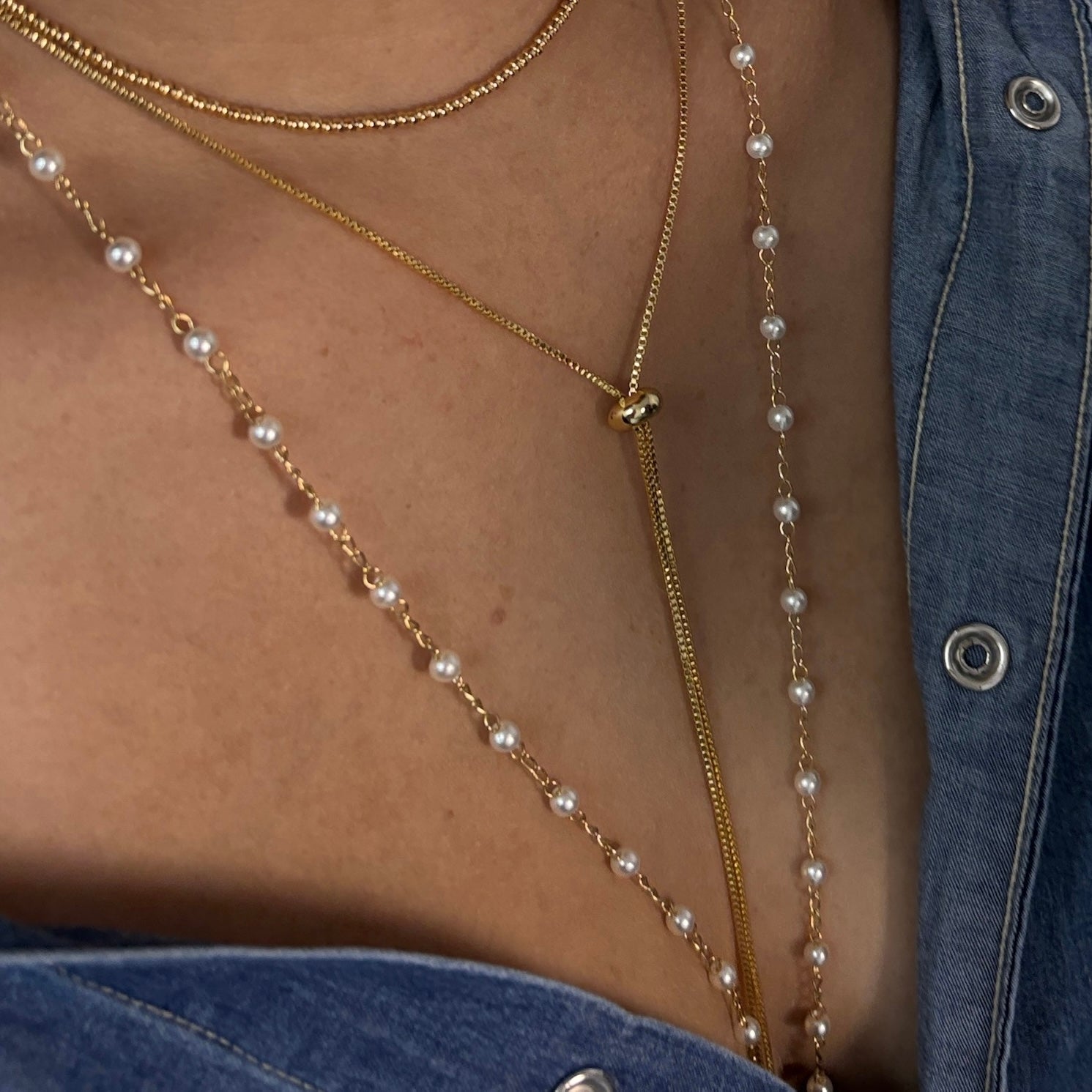 Mica Adjustable Box Chain Lariat