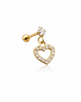 Heart CZ Drop Stud