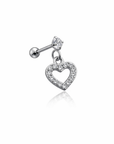 Heart CZ Drop Stud