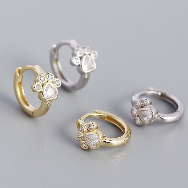 Puppy CZ Huggie Earrings