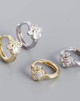 Puppy CZ Huggie Earrings
