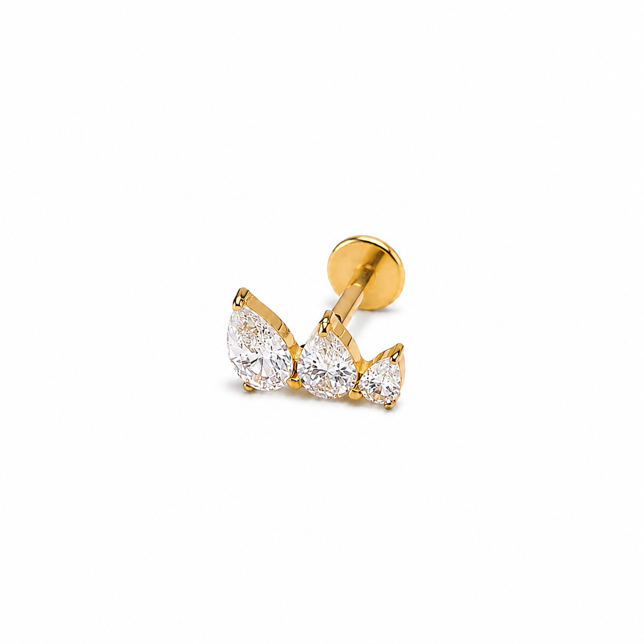 Ciara CZ Flat Back Stud Earring
