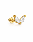 Double Marquise Reversible Flat Back Stud