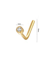 CZ Bezelled L Rod Nose Stud