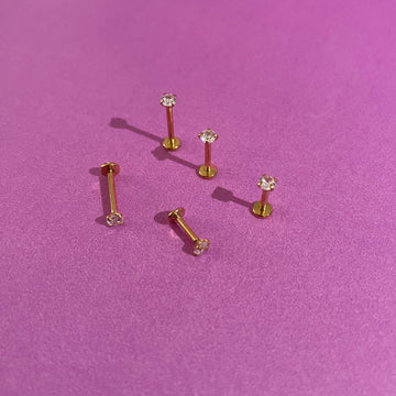 Stainless Steel CZ Flat Back Studs