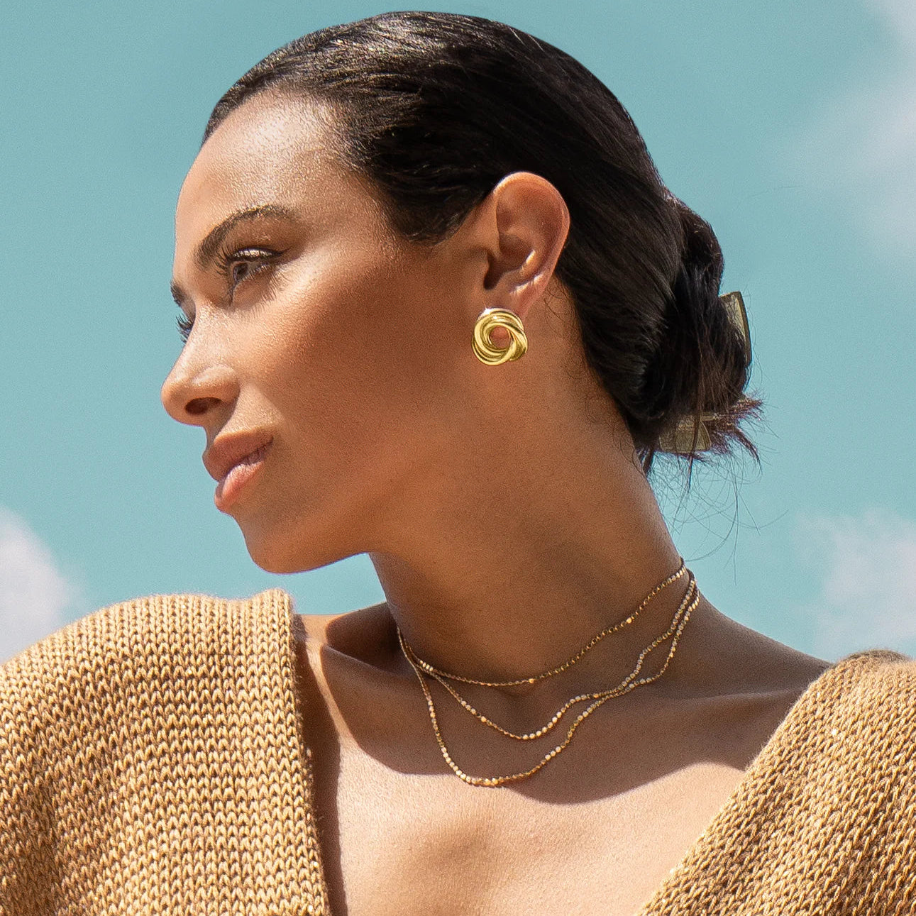 Flat Disc 18k Gold Filled Necklaces