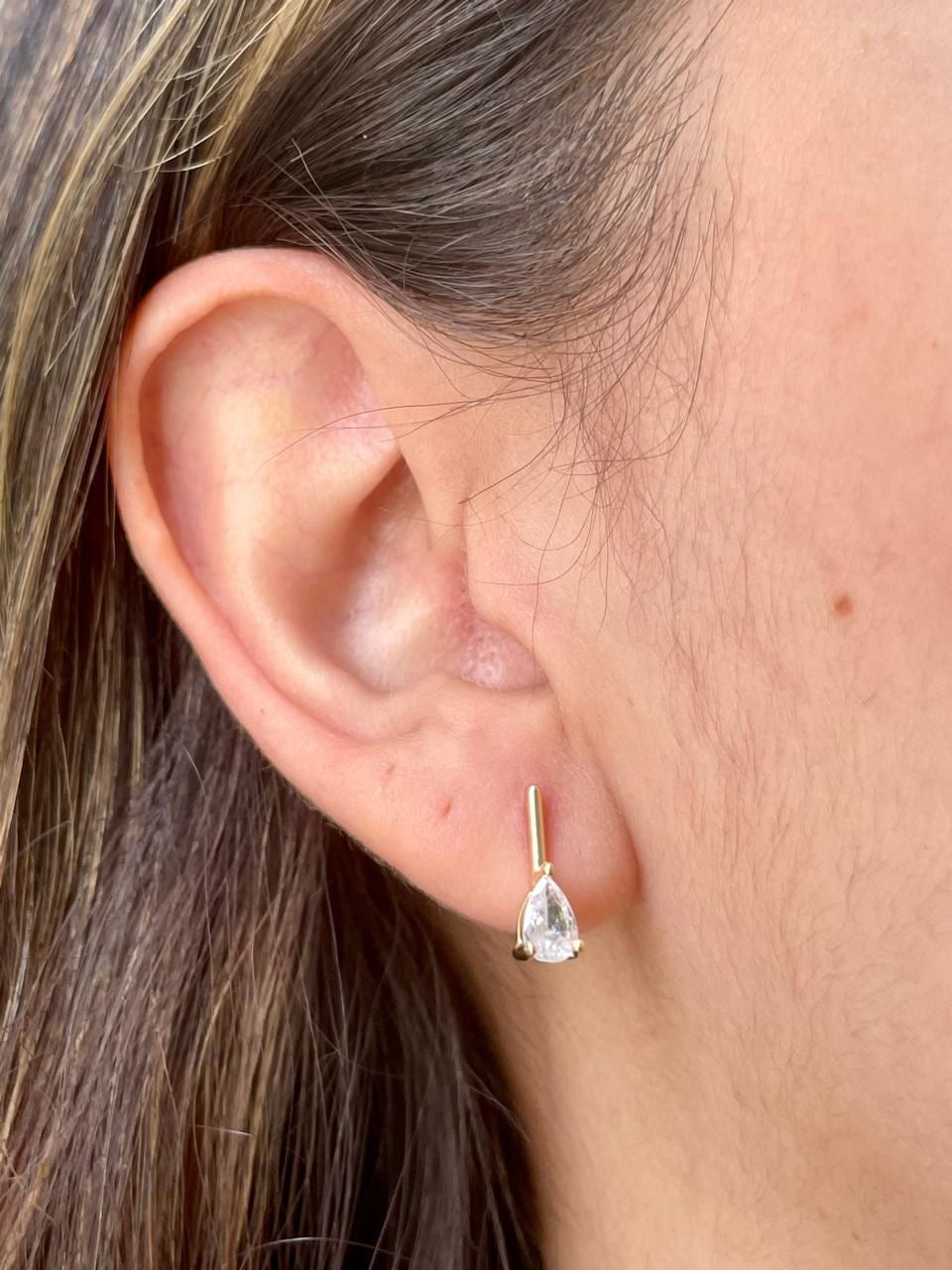 Luxe Pear Shaped Gold Filled Stud Earrings 