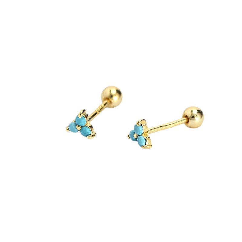 Maya Screw Back Stud Earrings  Turquoise
