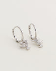 Hummingbird CZ Huggie Earrings