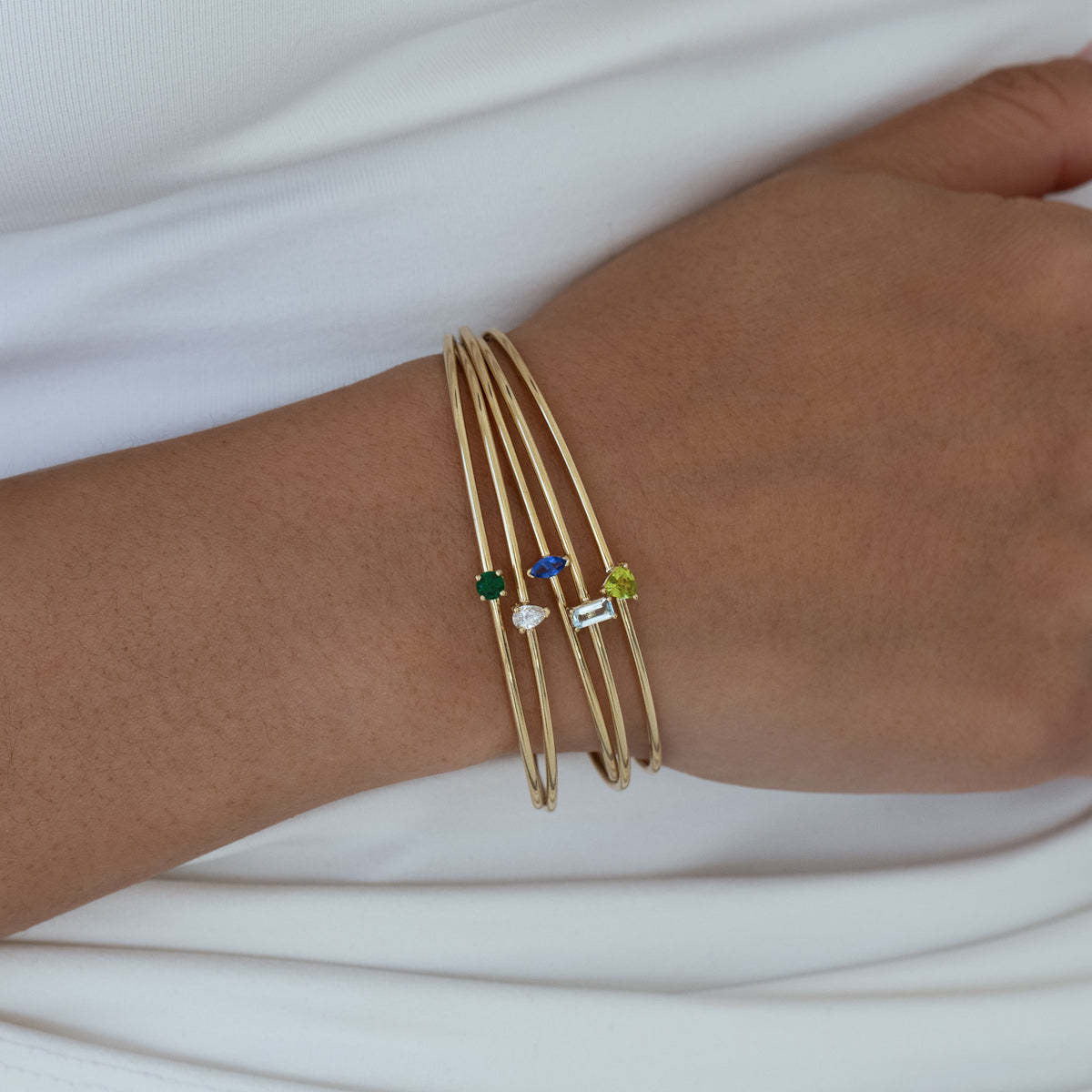 Birthstone Gold Bangle