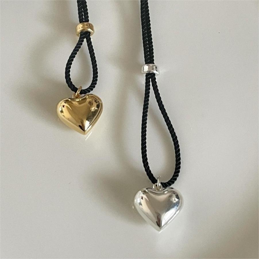 Big Bubble Heart Rope Necklace