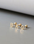 Initial Screwback Gold Studs