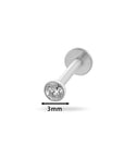 Bezel CZ Titanium Flat Back Stud